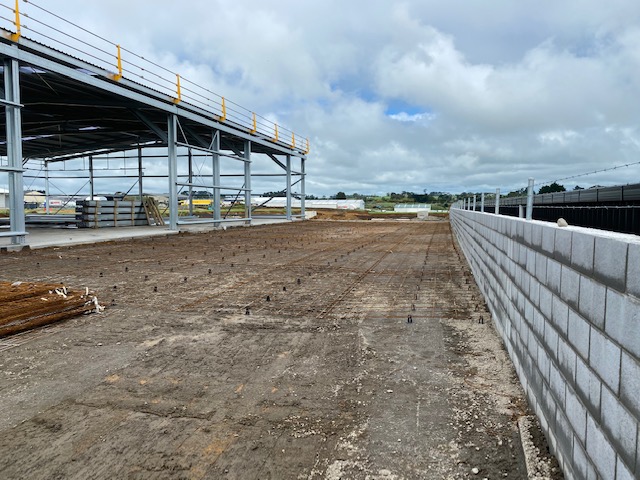 Commercial building floor prepared for pouring