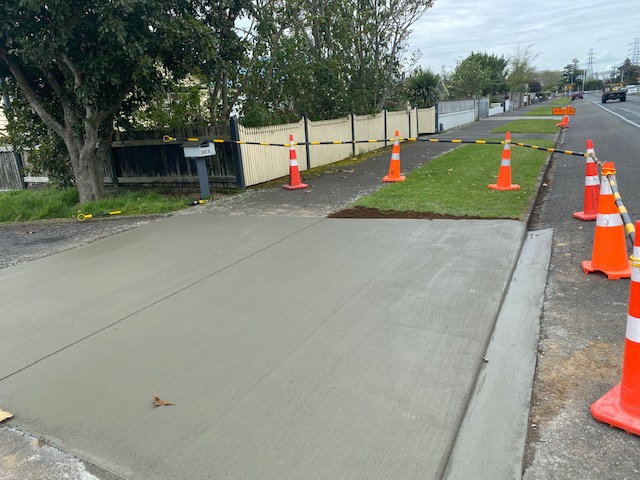 New footpath and vehicle crossing